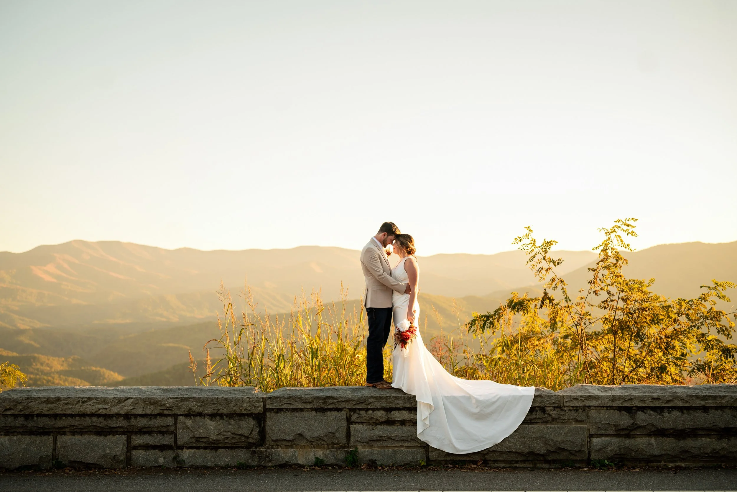 Foothills Parkway elopement photos — real ceremony in Gatlinburg, TN